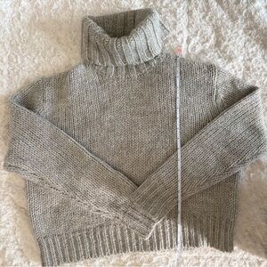J.Crew Chunky Alpaca-Wool Turtleneck Sweater | Heather Gray | Size S